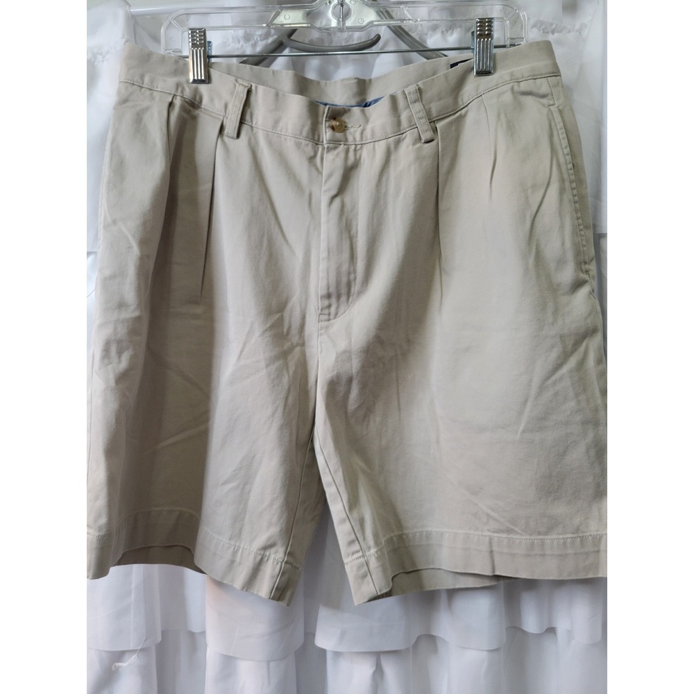 Polo Ralph Lauren Mens 34 Tan Khaki Pleated Chino Shorts Cotton Twill Class 1918